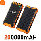 XIAOMI Solar Power Bank Wireless 200000mAh Large Capacity Fast Charging External Battery Outdoor Survival Emergency Equipment