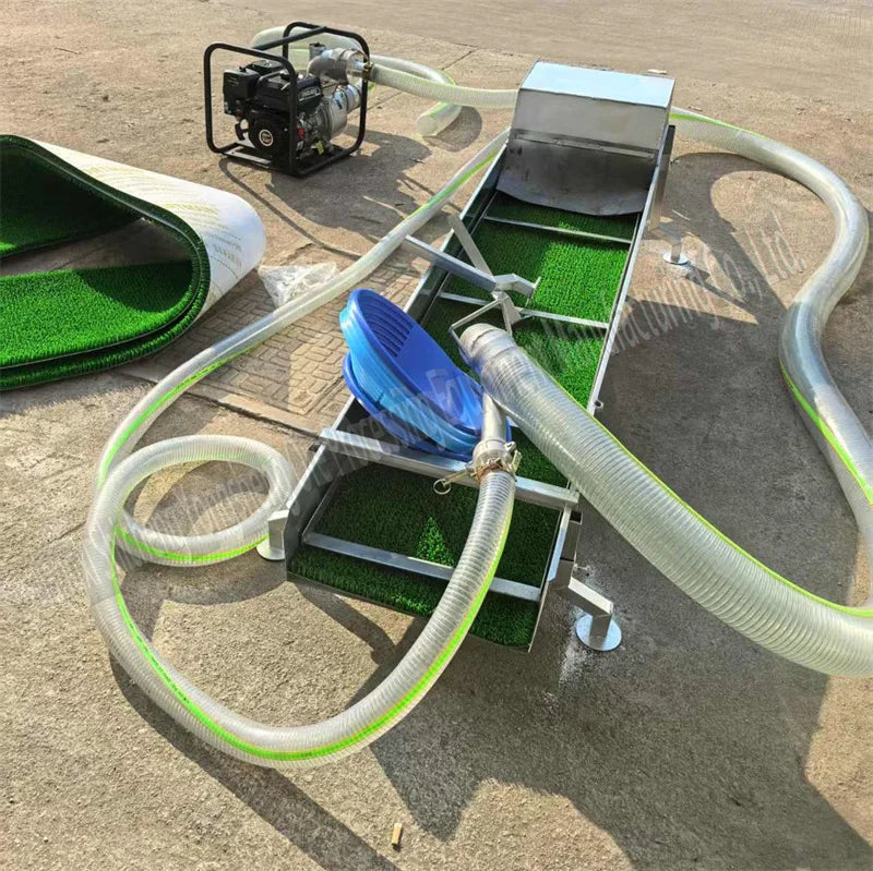 River Alluvial Gold Fines Recovery Small Gold Mining Sluice Box Portable Mini Machine with Gold Processing Mat