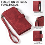 PU Leather Phone Case for IPhone 17Air  17 Pro Max 16 Pro Max 16e 15 14 13 12 11 Pro Max Plus  Flip Wallet Style Phone Cover