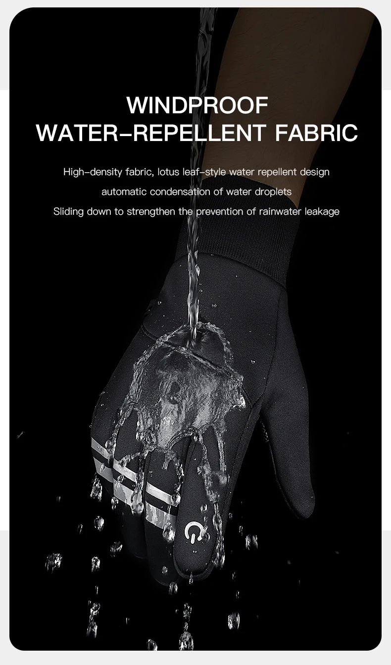 Outdoor Winter Cycling Gloves Touch Screen Motorcycle Gloves  Windproof Sports Riding Ski Gloves Waterproof 3M Running Gloves