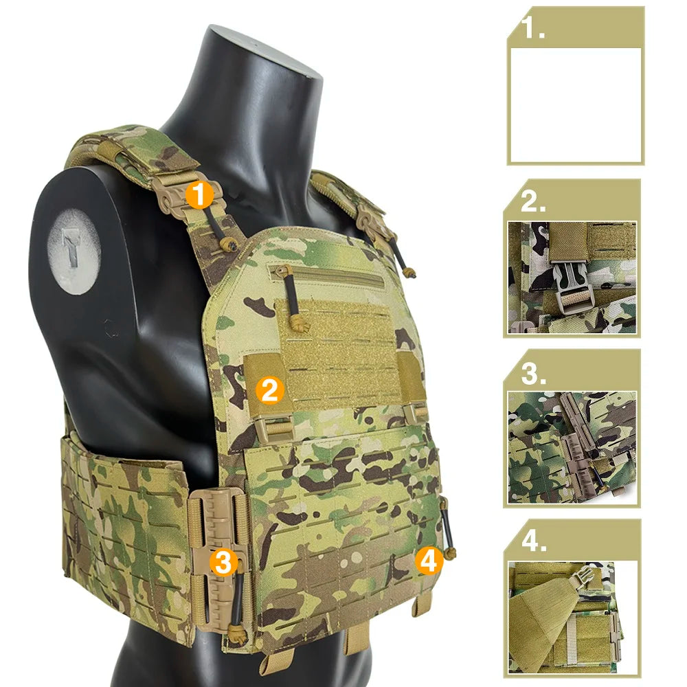 UNIONTAC VT05 LAVC Modular Qucik Release Full Protect  Upgrated Laser Cutting plate carrier  Nylong tactical vest