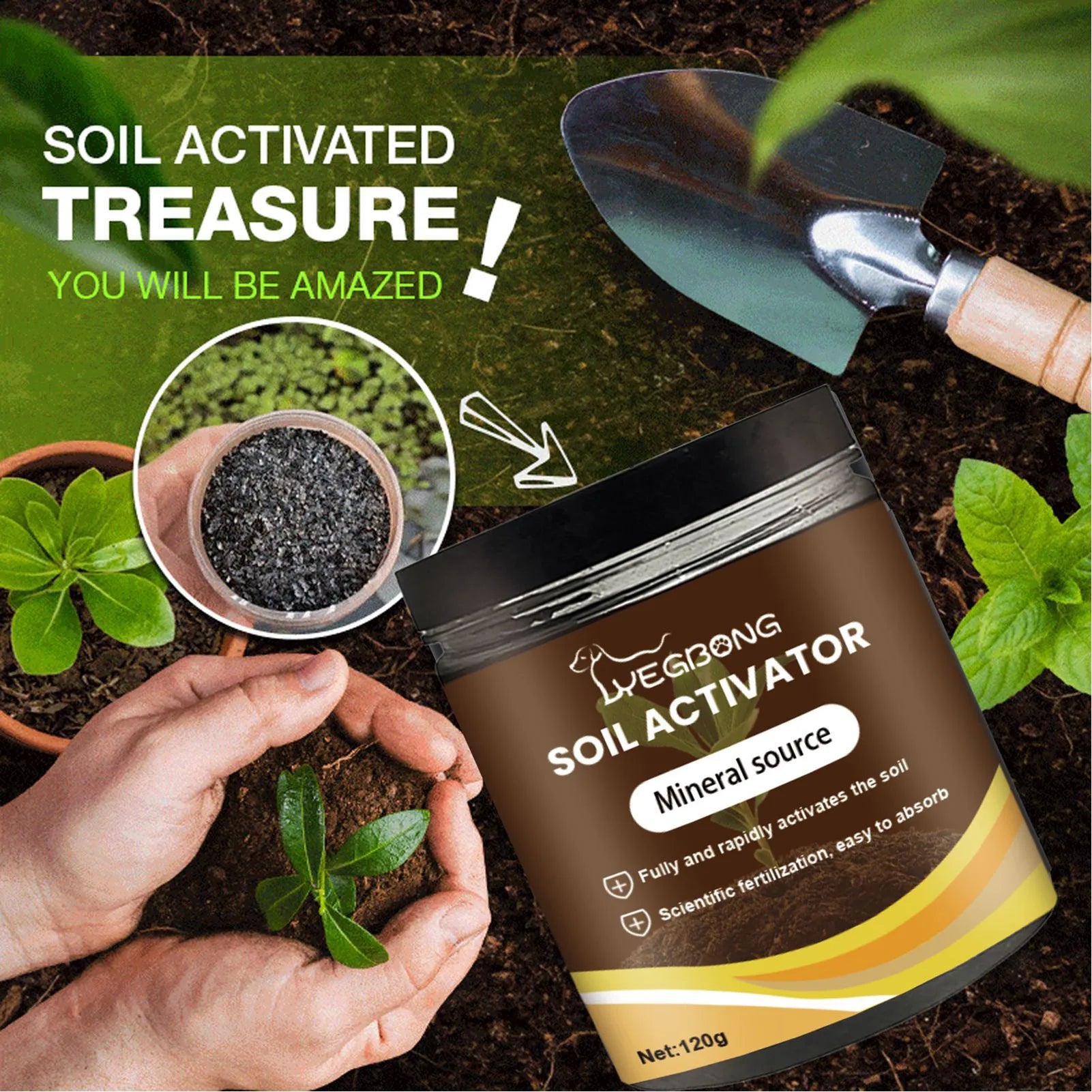 Soil Activator 120g Organic Mineral Compound Plant Growth Nutrient Root Booster Fertilizer for Gardening Lawn Flower Care