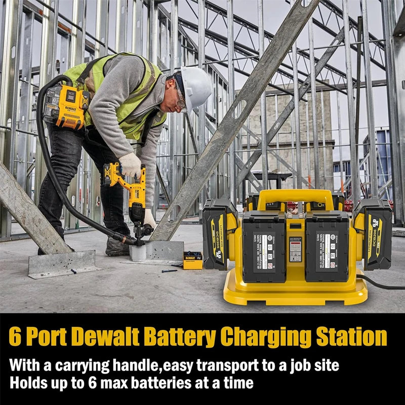 6-Ports for Dewalt Battery Charger, 20V/60V Battery Charger,