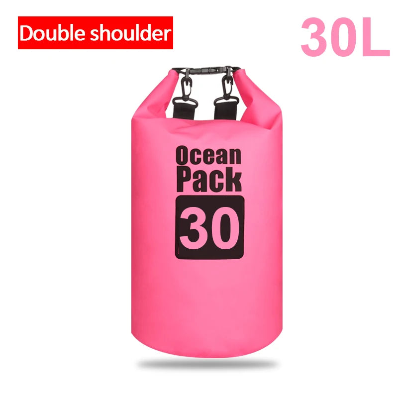 Outdoor PVC Waterproof Dry  Bag 5L 10L 20L 30L Outdoor Diving Foldable Storage Man Women Beach Swimming BaRafting Ocean Bag
