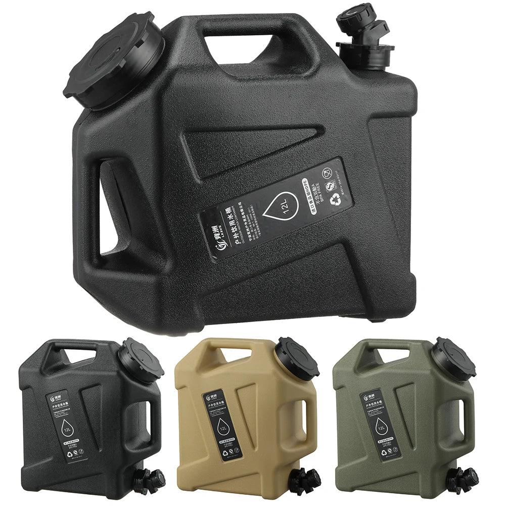 12L Water Storage Container No Leakage Water Storage Carrier Portable Large Capacity Outdoor Hiking Accessories