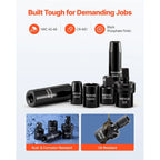 VEVOR 1/4, 3/8 & 1/2 Inch Drive Impact Socket Set, 210-Piece Full Metric/Standard with Extensions & Universal Joint, 3 Cases