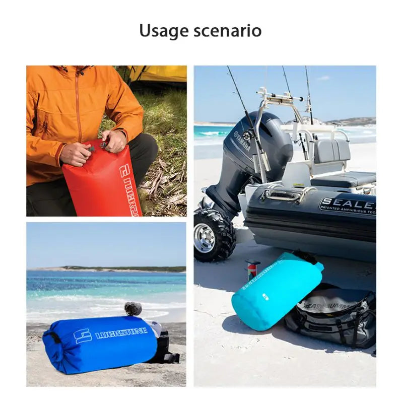 Portable Waterproof Dry Bag Sack Ultralight Drifting Swimming Storage Bag Rafting Kayaking Bag 3/5/8/12/15/25/35/75L