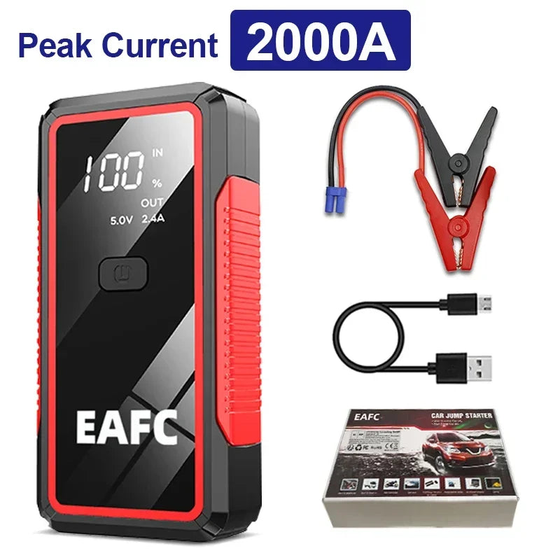 2000A Car Jump Starter Power Bank 12V Output Portable Emergency Start-up Charger 1200A for Cars Booster Battery Starting Device
