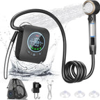 Portable Camping Shower Set Rechargeable Pump 6000mAh Outdoor Shower Kit with 20L Foldable Bag for Travel RV Garden Hiking