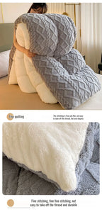 Comfortable double-sided velvet quilt core bedroom velvet thickened blanket home lamb fleece quilt warm quilt core comfortable