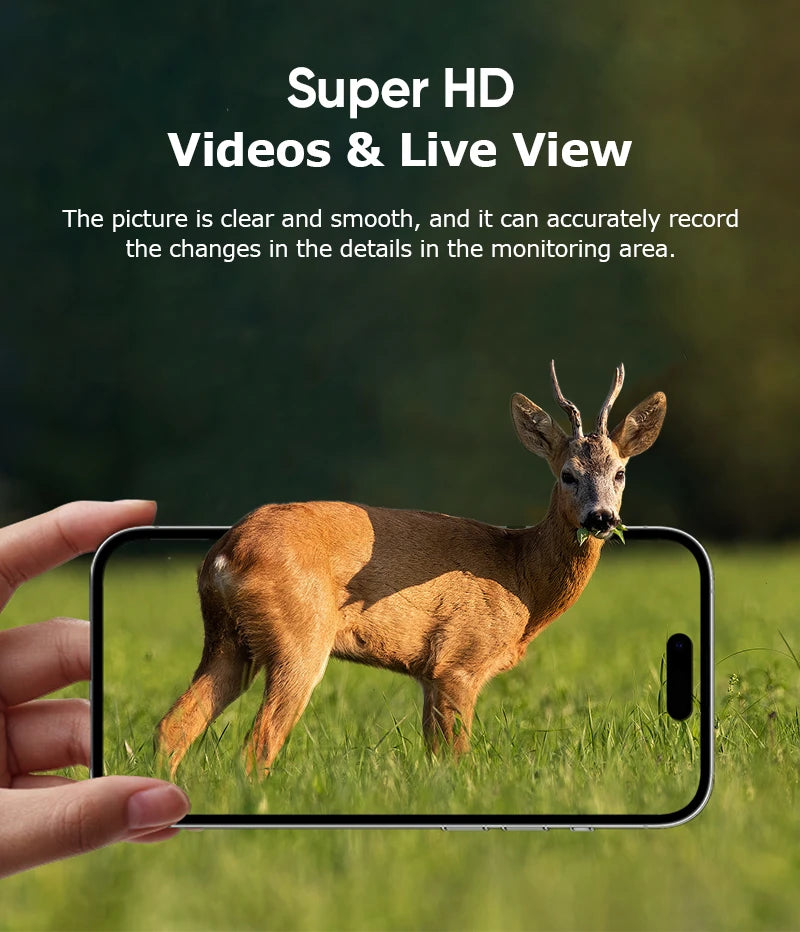 Ucon 4G LTE Cellular Trail Camera 5MP Solar Camera PIR Motion Activated 0.2s Trigger Time Night Vision Wildlife Hunting Cameras