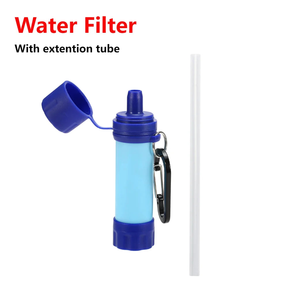 Water Filter Straw For Drinking Water Rainwater Filter Survival Pure Water Purifier Filtering Straw Tools Emergency Accessories