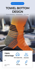 Deodorant Nano Copper Sports Socks for Men Antibacterial Basketball Climbing Sock Summer Compression MTB Cycling Bicycle Running