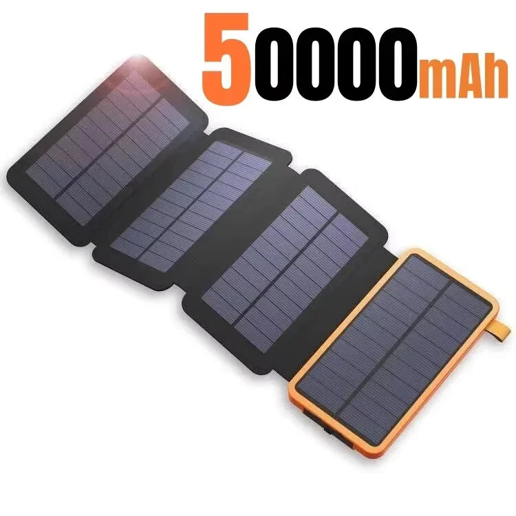 500000mAH Solar Power Bank Folding Solar Panels 5V 2A USB Output Portable Outdoor Camping Sun Power For IPhone Android