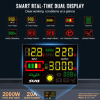 SucceBuy 2000W/2500W Sump Pump Battery Backup System LCD Display Auto Switches to Battery Inverter Power for Emergency Power Use