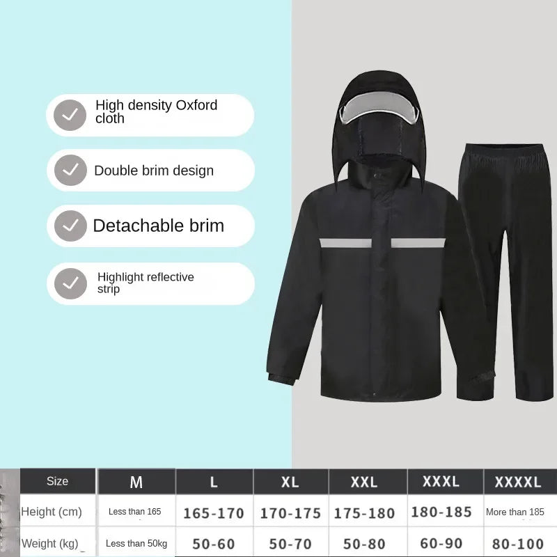Raincoat and Rainpants Suit Full Body Rainstorm Prevention Electric Bicycle Motorcycle Takeaway Riding Reflective Split Raincoat