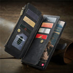Flip Leather Phone Case For Samsung Galaxy S25 Edge S24 Ultra S23 FE S22 S21 S20 Plus Note 20 A16 A56 Zipper Wallet Card Cover