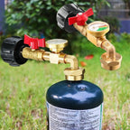 with Tank Gauge Propane Refill Elbow Adapter Easily Opening Universal Propane Tank Adapter Durable. Safe Propane Gas Gauge