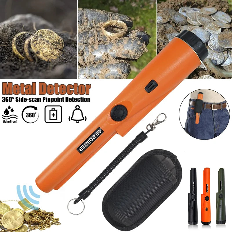 Metal Detector Outdoor Adventure Handheld Metal Detector Pinpointer   Finder Waterproof 360° Side Scan Metal Detector Rod