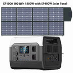 Ctolity generador de energía portatil XP1000 1800W Portable Power Station, 200W Solar Panel Opitional, Foldable Solar Generator