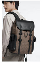 Septwolves Fashion Design Printed Leather Backpack Man Large Flip Cover Business Print Travel Laptop Bags Big Monogram Bagpack