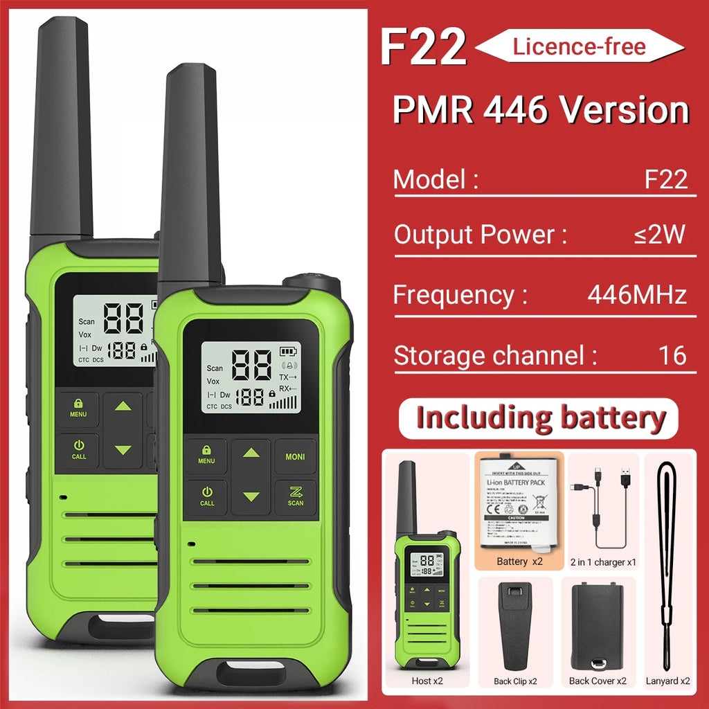 2pcs Baofeng F22 Mini Walkie Talkie PMR Communication Radio Profesional Walkie Talkies Ham Radio Transceiver For Restaurants