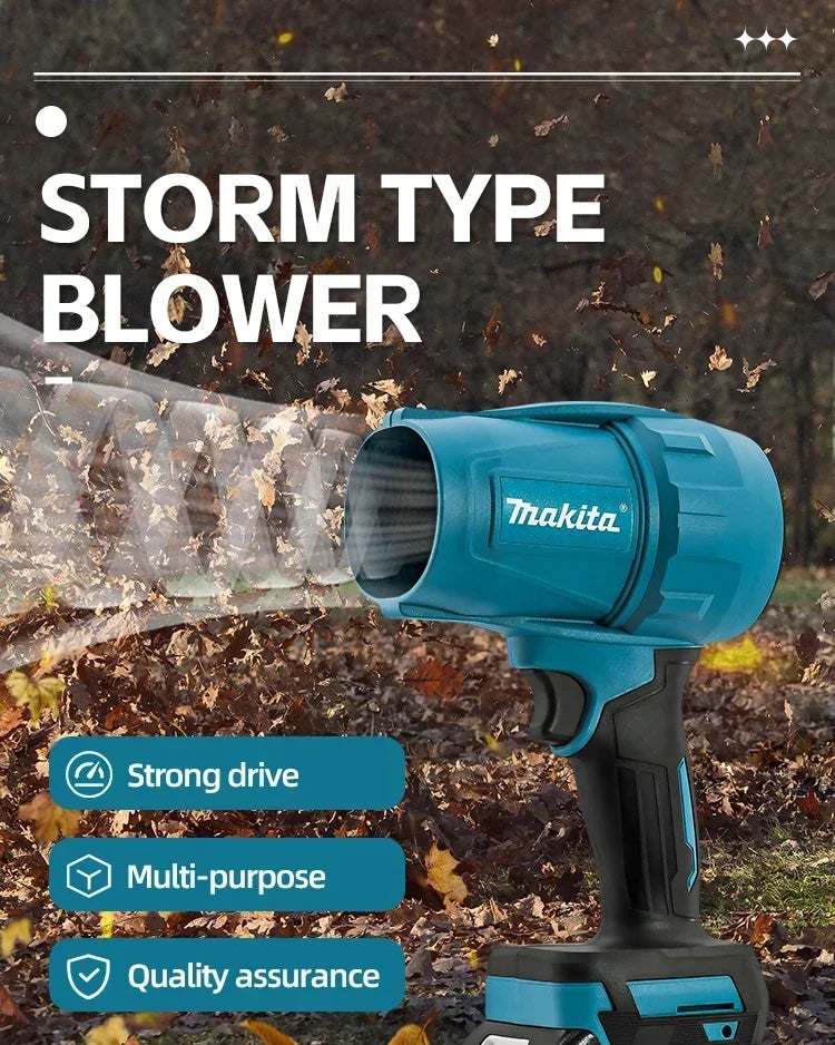 Makita 30000RPM Violent Blower Turbo Jet Fan 18V Electric Air Duster Wind Speed Turbo Rechargeable with Light Car Cleanin Tool