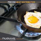 10" Pre-Seasoned Cast Iron Skillet With Pouring Lip For Cooking Bake Cake Barbecue Non-Stick Pan Heavy Duty Frying Pan Oven Safe