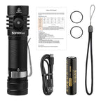 Sofirn SC18 1800lm EDC Flashlight USB C Rechargeable SST40 LED 18650 Torch TIR Optics Lens Lantern with Power Indicator