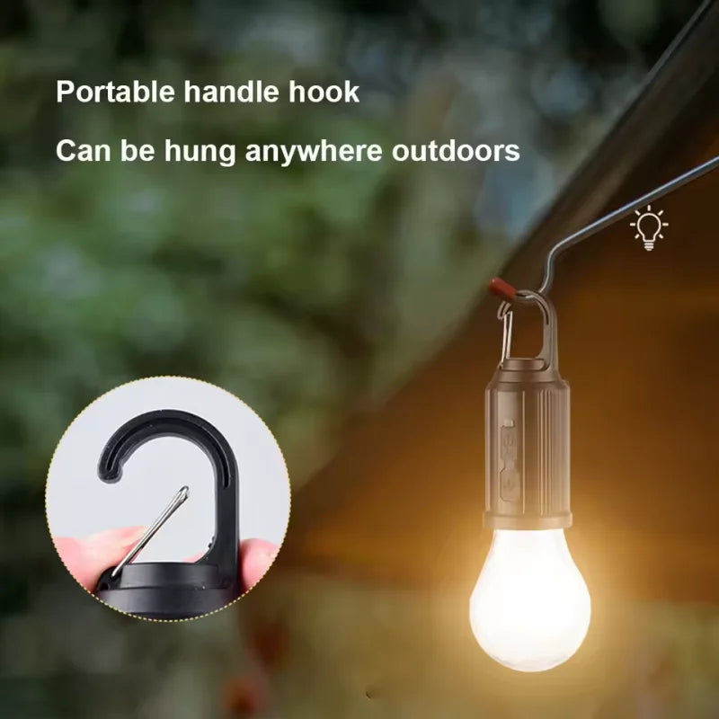 Solar Powered LED Lamp Bulbs Outdoor USB Charging Camping Light BBQ Atmosphere Night Lights Waterproof Flashlight Essentials