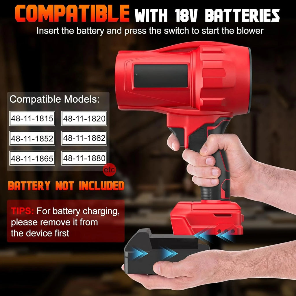 Cordless Leaf Blower Compatible for Milwaukee 18V Batteries(No Battery) Dust Computer Collector Handheld Power Tools for Lawn