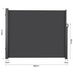 Retractable Side Awning, UV 50+ Full Aluminum Rust-Proof Patio Sunshine Screen, 280 g Thicken Privacy Divider & Wind Screen