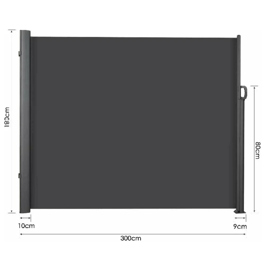 Retractable Side Awning, UV 50+ Full Aluminum Rust-Proof Patio Sunshine Screen, 280 g Thicken Privacy Divider & Wind Screen