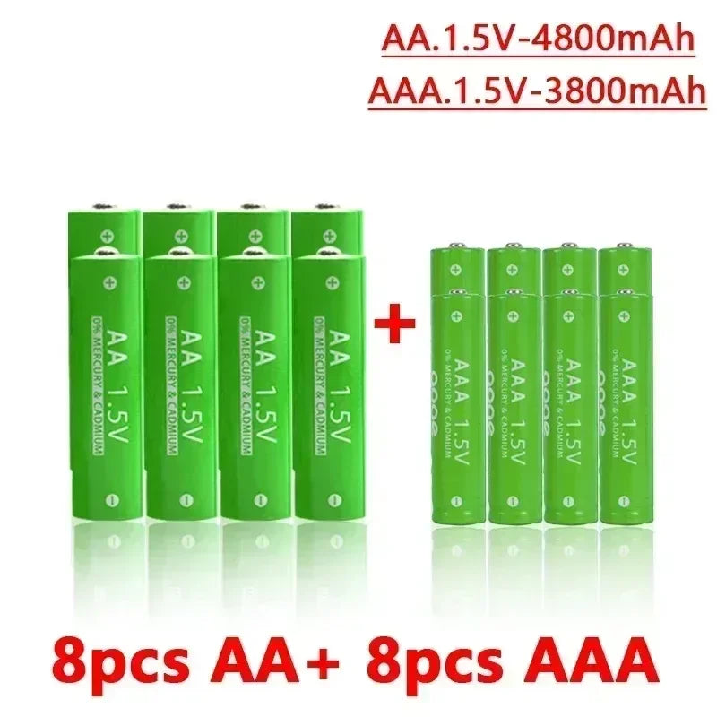 1.5V Rechargeable AA AAA 4.8-3.8Ah Battery For Torch Toys Clock MP3 Player Replace Ni-Mh Battery Delivery within 15-25 days