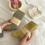 Winter Women Socks Wool Cashmere Thick Warm Long Socks Japanese Fashion Solid Color Thermal Floor Sleeping Socks Christmas Gifts