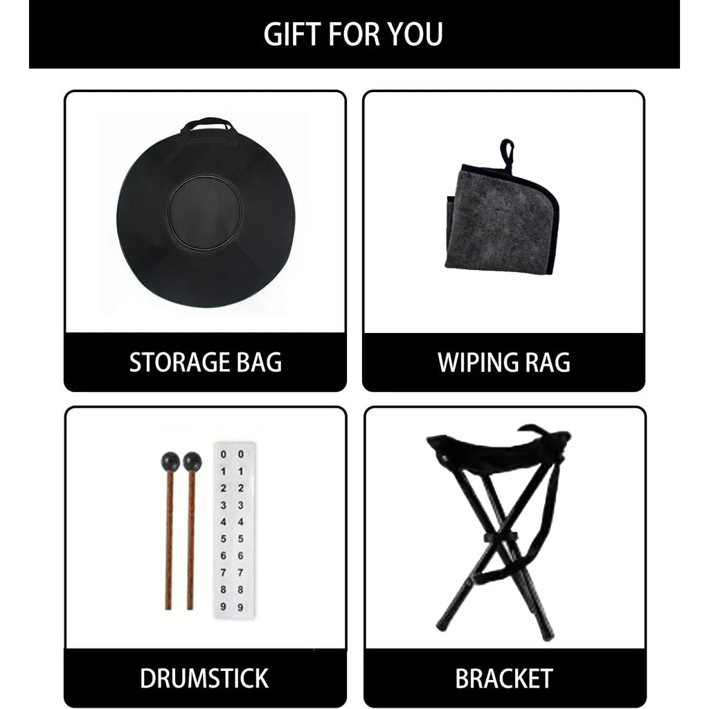 Handpan Drum 9/10/12 Notes D Minor 22 Inch Tambor Yoga Meditation Instrument Steel Tongue Drum Beginner Gift Music Drum Kurd