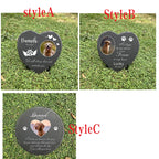 Personalized Pet Memorial Stone with Photo Printing Dog Grave Marker Plaque Custom Pet Memorial Garden Stone Slate with Name