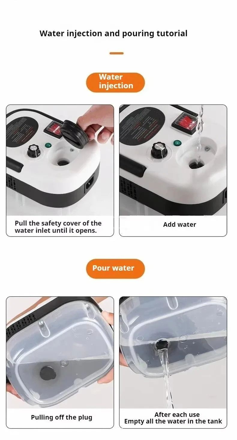 1.2L Steam Cleaner High Temperature Sterilization Air Conditioning Kitchen Hood Home /Car Steaming Cleaner 220V/110V EU/US Plug