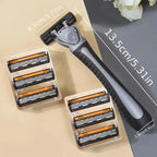 Metal Handle Manual Profession Face Care Beard 3-Layers Blade Safety Raze And Shaving Razor Stand Shaver Base For Man