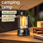 2-in-1 Solar USB Camping Lantern Ultra-Bright LED 360° Hanging Light Portable Design for Tent Hiking Emergencies Function Lamps