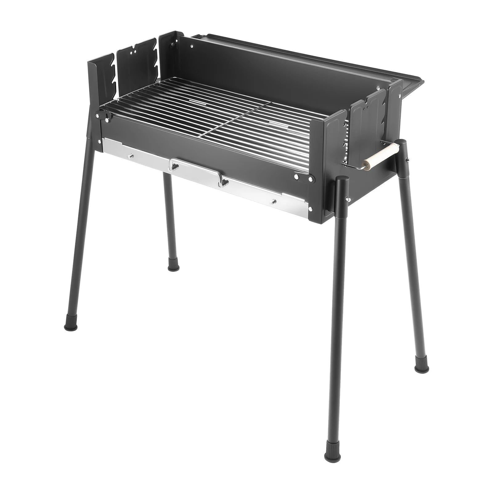 Portable Folding Charcoal BBQ Grill, Large 25.79" Stainless Steel Outdoor Barbecue Grill with Adjustable Height, for Garden Camp