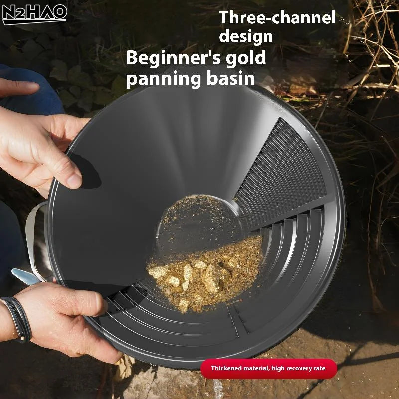 1/3/5Pcs Outdoor Wash Gold Panning Equipment Gold Pan With Riffle Design Prospecting Tool For Gold Mining Metal Detect Efficient