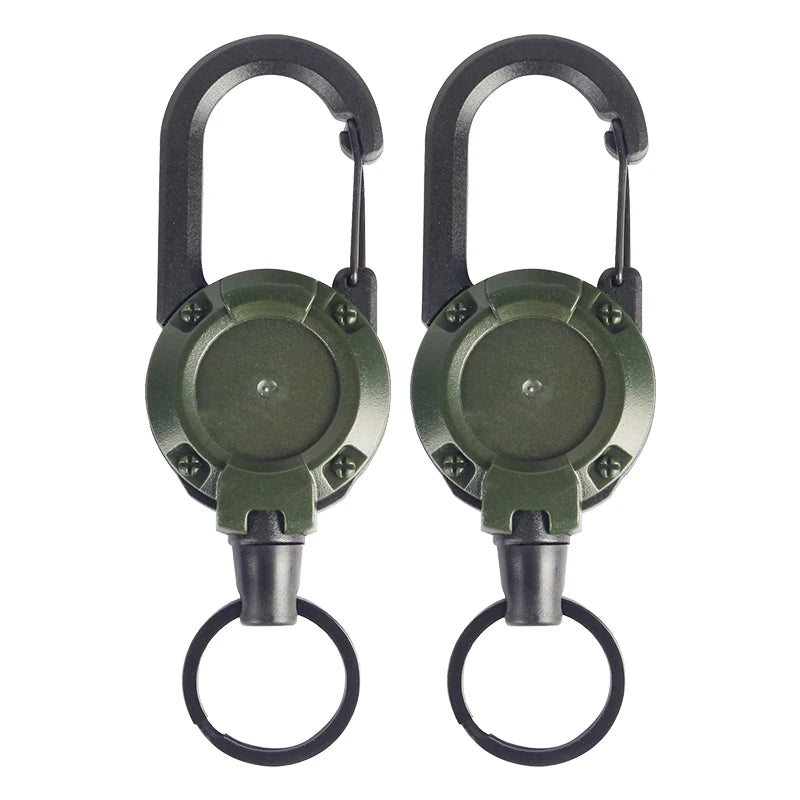 1/2Pcs Retractable Key Chains Anti-theft Metal Easy-to-pull Buckle Rope Elastic Keychain Sporty Retractable Key Ring