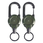 1/2Pcs Retractable Key Chains Anti-theft Metal Easy-to-pull Buckle Rope Elastic Keychain Sporty Retractable Key Ring