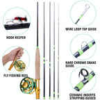Sougayilang Fly Fishing Rods and Reels 5-sections Carbon Rod 5/6 Reels for Trout Perch Fishing Suitable for Leisure Fishing