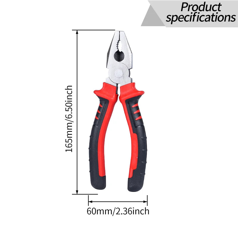 3-Piece Set of Wire Pliers, Diagonal Nose Pliers, Needle Nose Pliers, Industrial Grade Preferred Pliers, Durable Chromium Vanadium Steel, Suitable for Wire Cutting, Screwdriver, Etc