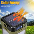 Solar Camping Light，USB/Solar Recharge Portable Lamp with 2000mAh Battery 6 Lighting Modes Outdoor Portable Hanging Tent Light