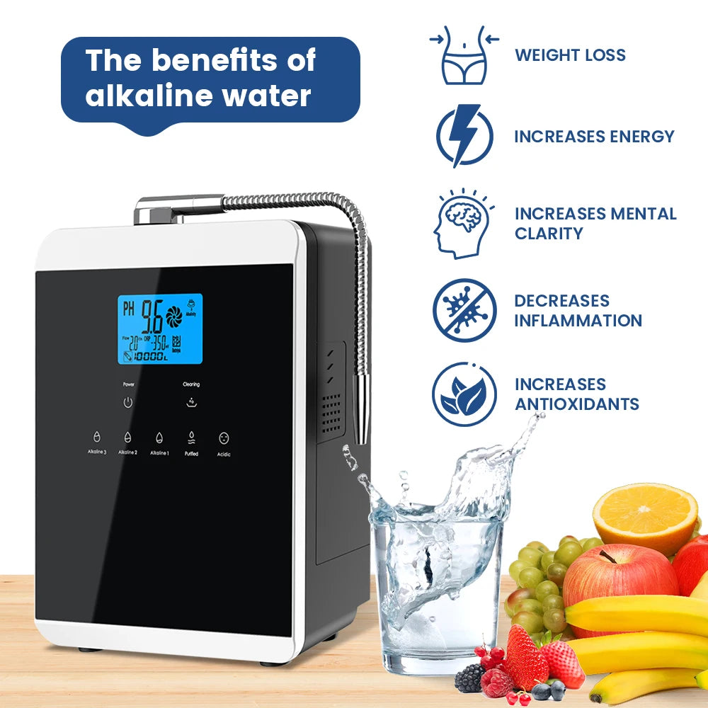 11 Plates Platinum Coating Alkaline Water Ionizer Machine Household PH 4.5~10.5 Alkaline Acid Water Ionizer for Home