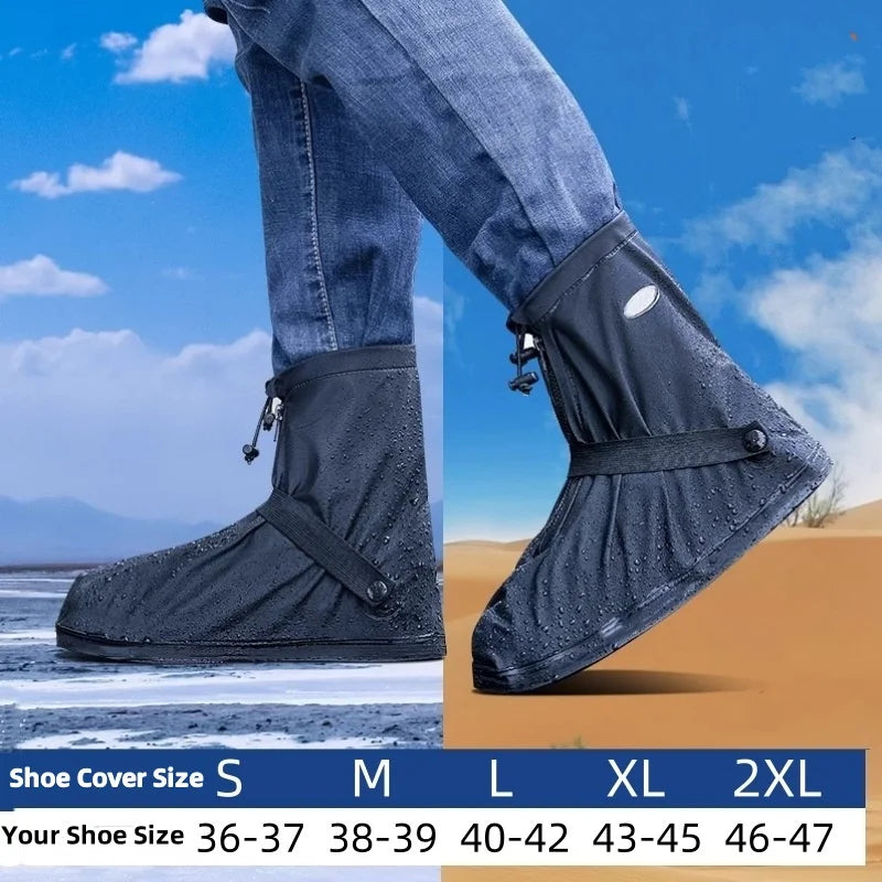 S-XXL Waterproof Rain Shoes Cover Reusable Water Boots Anti-Slip Cycling Hiking Overshoes Rain Snow Wet Sand Shoes Protectors