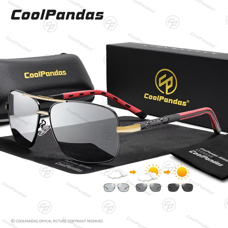 Fashion Men's Sunglasses Polarized Photochromic Lens Women Aluminum Frame Chameleon Glasses Goggle Glasses Oculos de sol